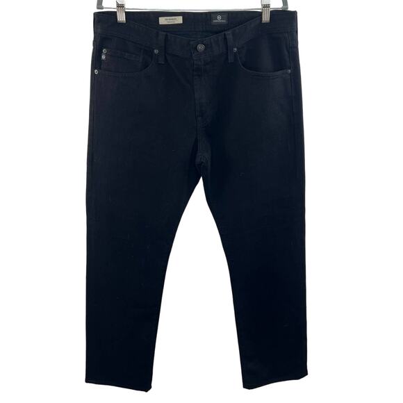 AG Adriano Goldschmied Black Cotton Blend The Graduate Tailored Leg Size 34 - Picture 1 of 8